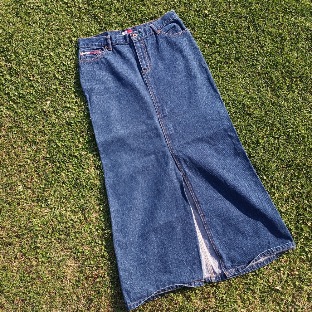 ♥️😱 Y2K Tommy Hilfiger Denim Maxi Skirt😱♥️